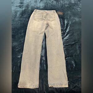 PrettyLittleThing Light Blue Wash Distressed Split Hem Straight Leg Jeans